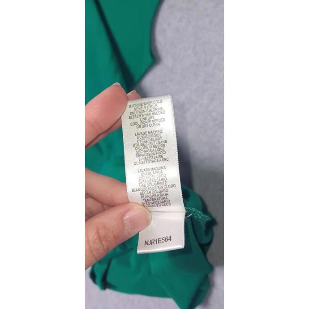 Bcbg Maxazria Midi dress Womens Small Green Flowy  Zippered Shoulder Tier Down - Picture 10 of 12